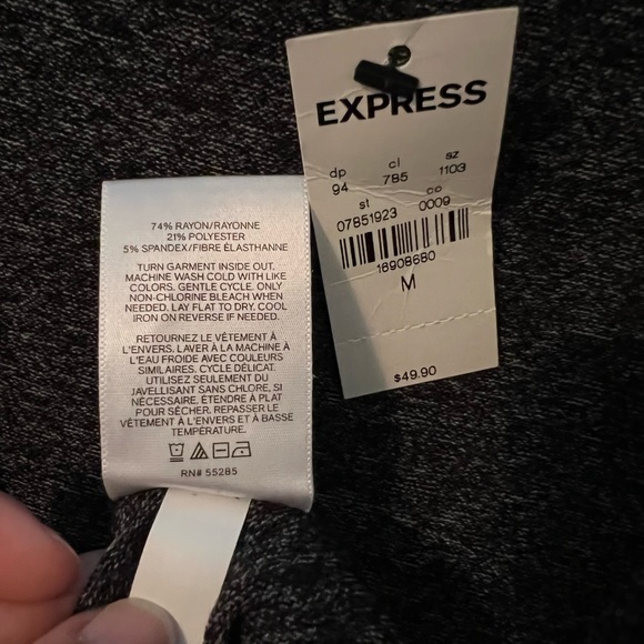 *NWT* Express Long sleeve black Jersey Dress Size Medium - Picture 5 of 5